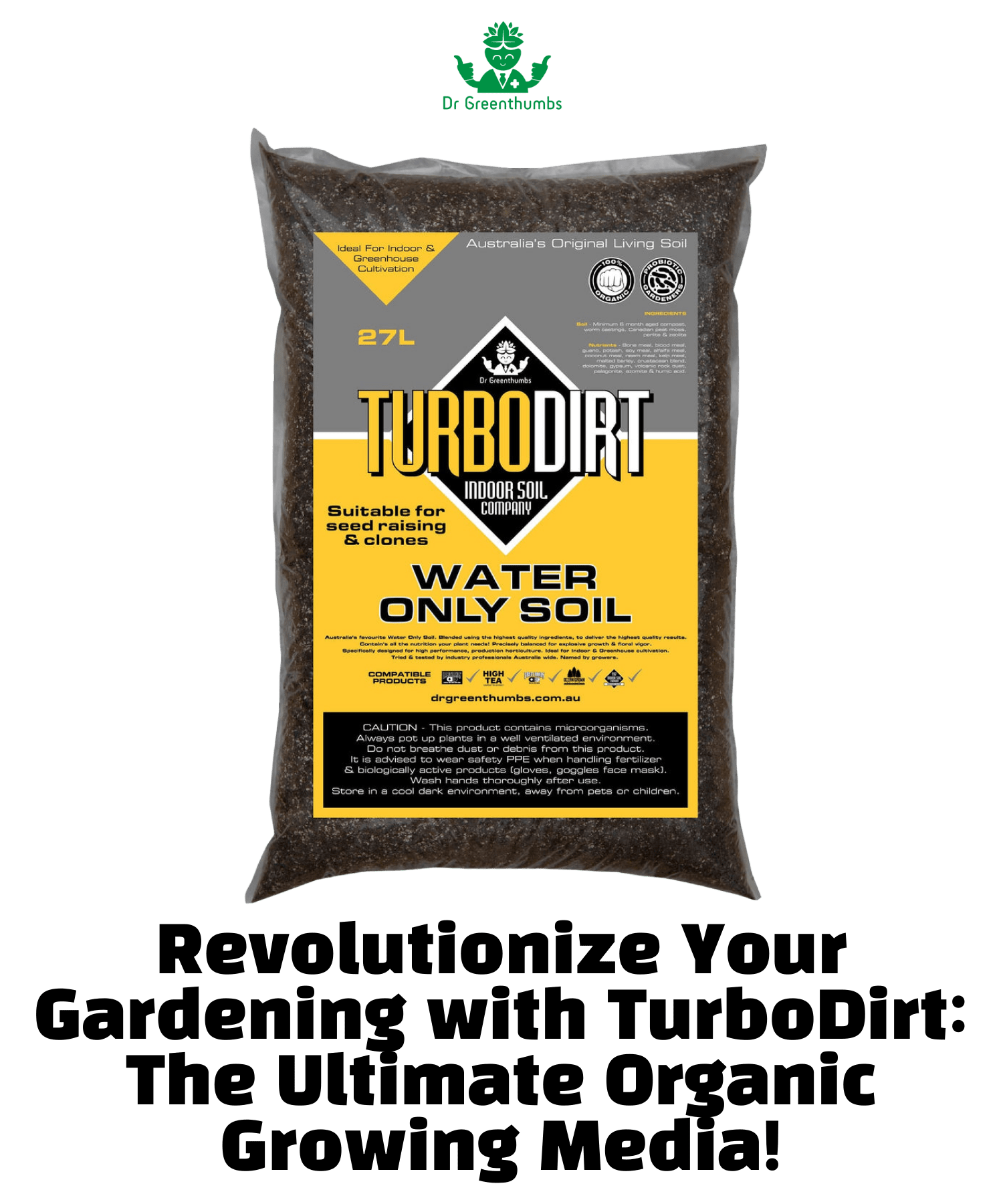 Bag of TurboDirt soil.