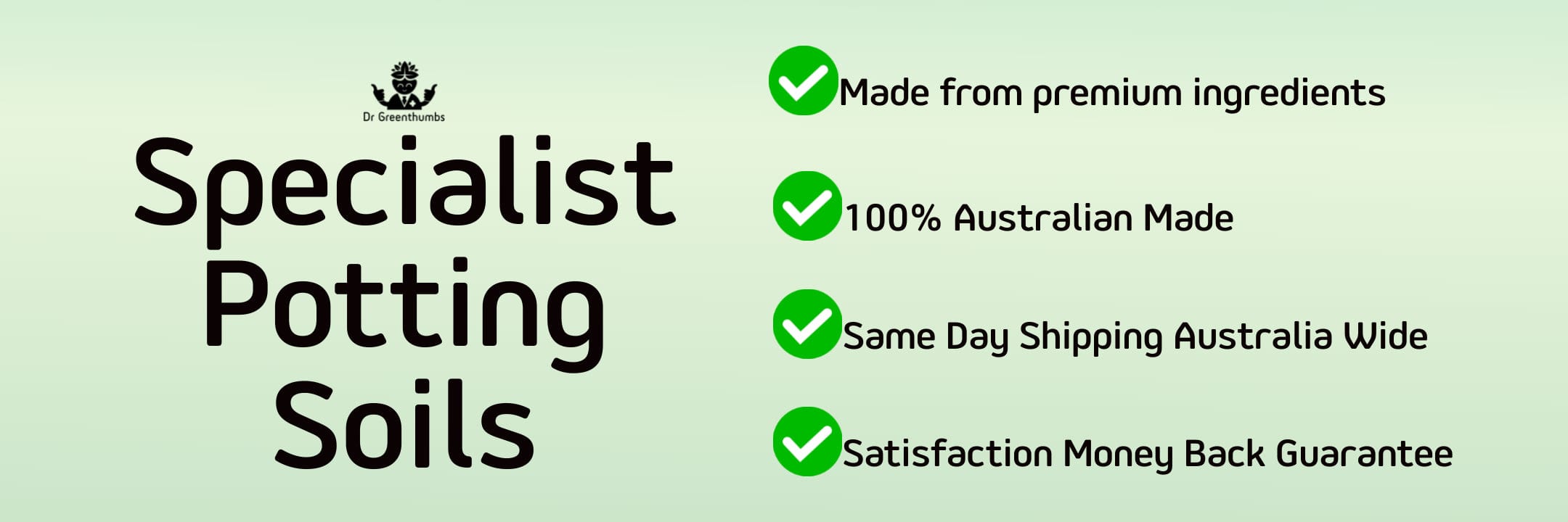 Specialist potting soils with guarantee and features listed.