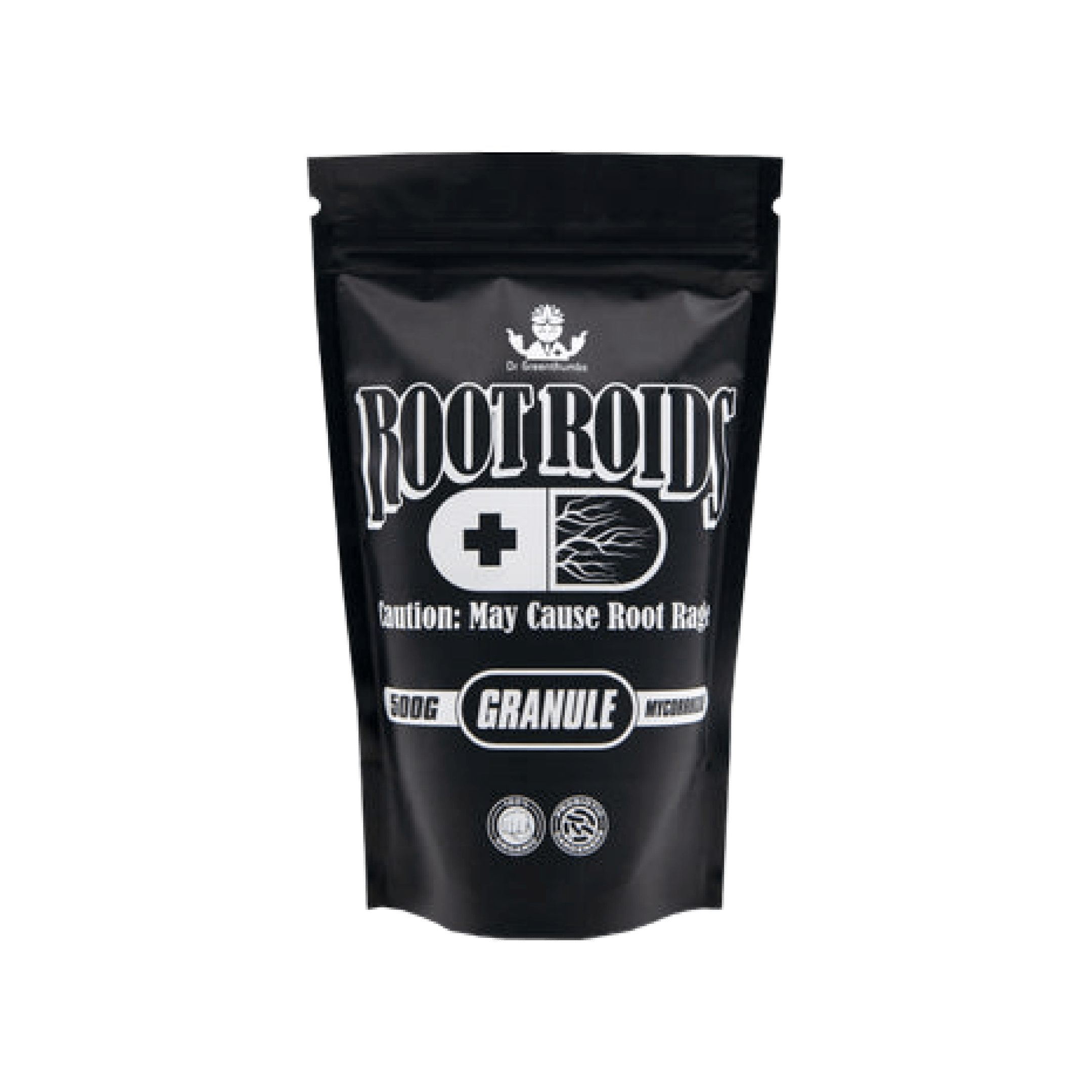 Black bag of ROOTROIDS granules.