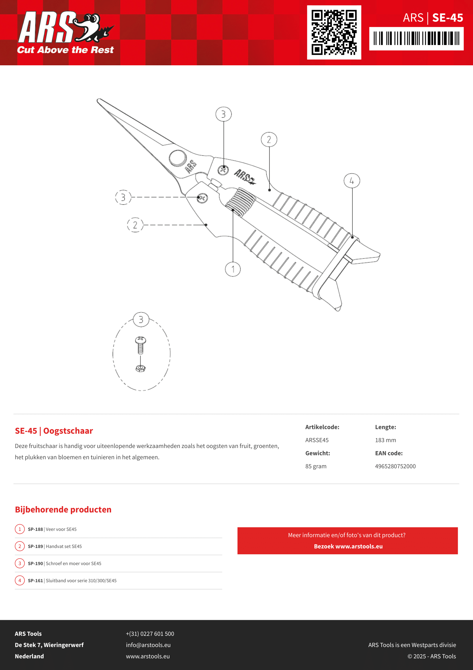 ARS Gardening Accessories > Propagation Tools > Secateurs & Scissors ARS Flower Snip Stainless Steel