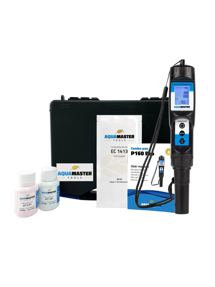 Aqua Master Hydroponic Supplies > Water Test Meters & Solutions > EC & pH Meters Aqua Master P160 Pro Combo Meter (pH, EC, TDS, PPM, Temp meter)