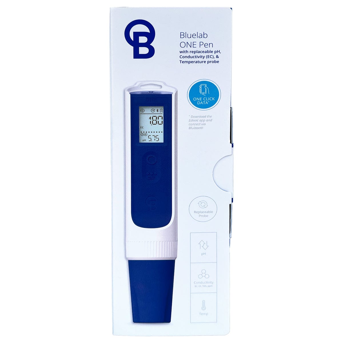Bluelab Hydroponic Supplies > Water Test Meters & Solutions > EC & pH Meters Bluelab One Pen - Replaceable Probe (pH + EC)