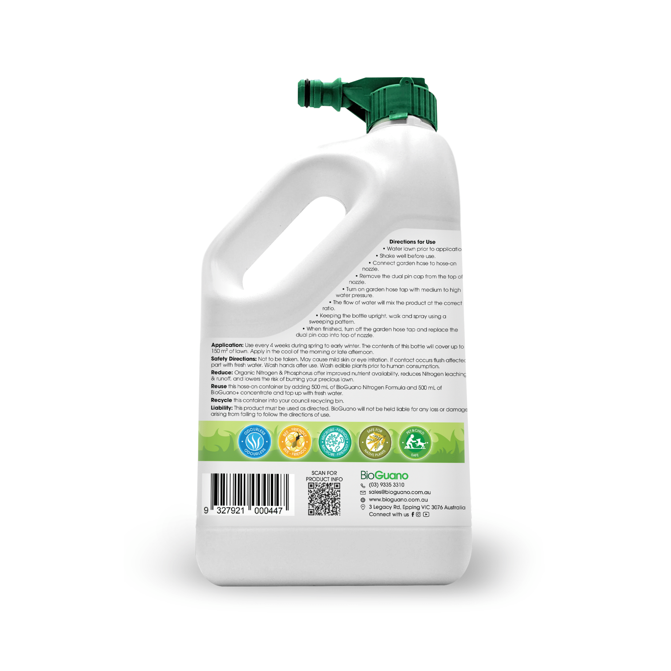 BioGuano Organic Gardening > Liquid Fertilisers 2L Hose On BioGuano Nitrogen Blend - Garden Spray Pack 2L