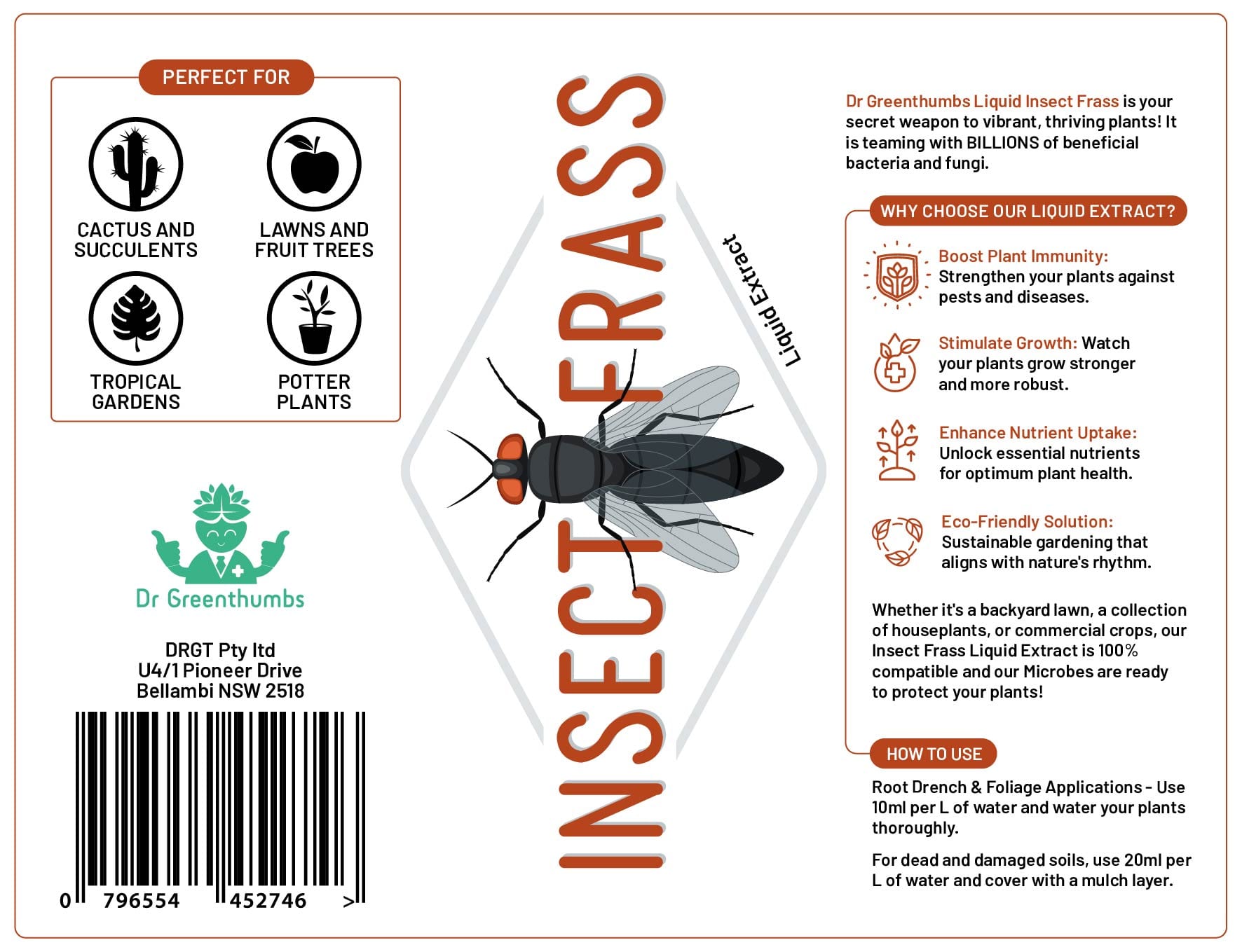 Dr Greenthumbs Organic Gardening > Liquid Fertilisers Insect Frass Liquid Microbe Extract (250ml)