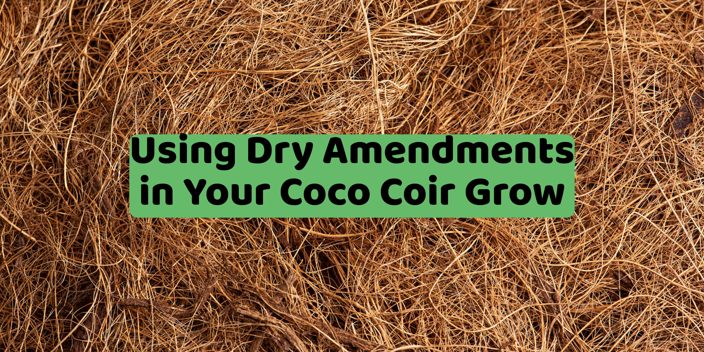 Using Dry Amendments in Your Coco Coir Grow