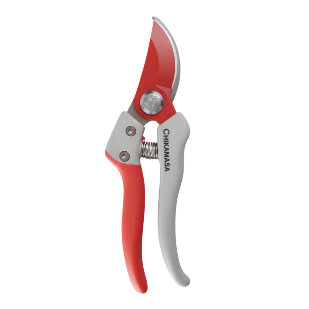 Chikamasa PS-7G Japanese Lightweight Pruning Shears – 185mm Carbon Steel Garden Pruner with Fluorine Coated Blade & Soft Cushion Grip