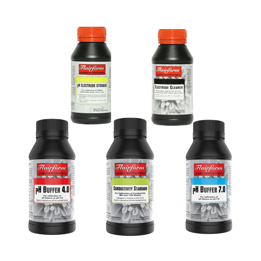 EC & pH Meter Care Pack – pH & EC Calibration Solutions + Probe Storage | $49