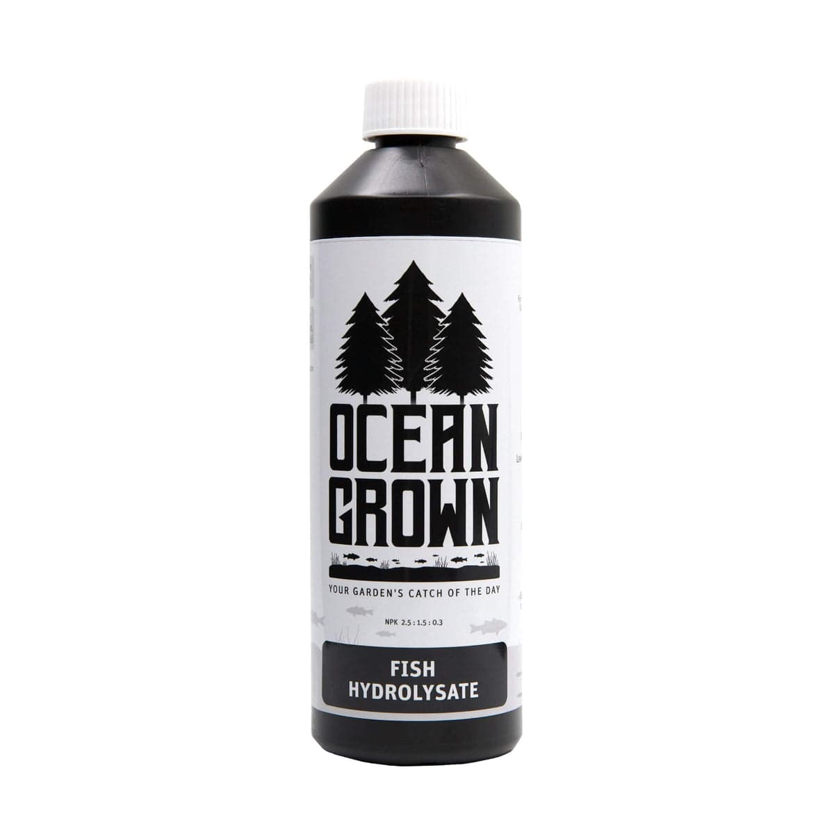 Bottle of Ocean Grown fish hydrolysate.