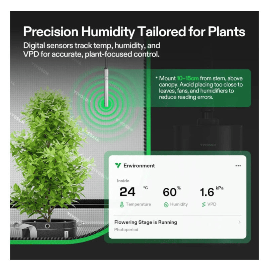VIVOSUN AeroStream H05 5L Smart WiFi Grow Tent Humidifier with VPD Control