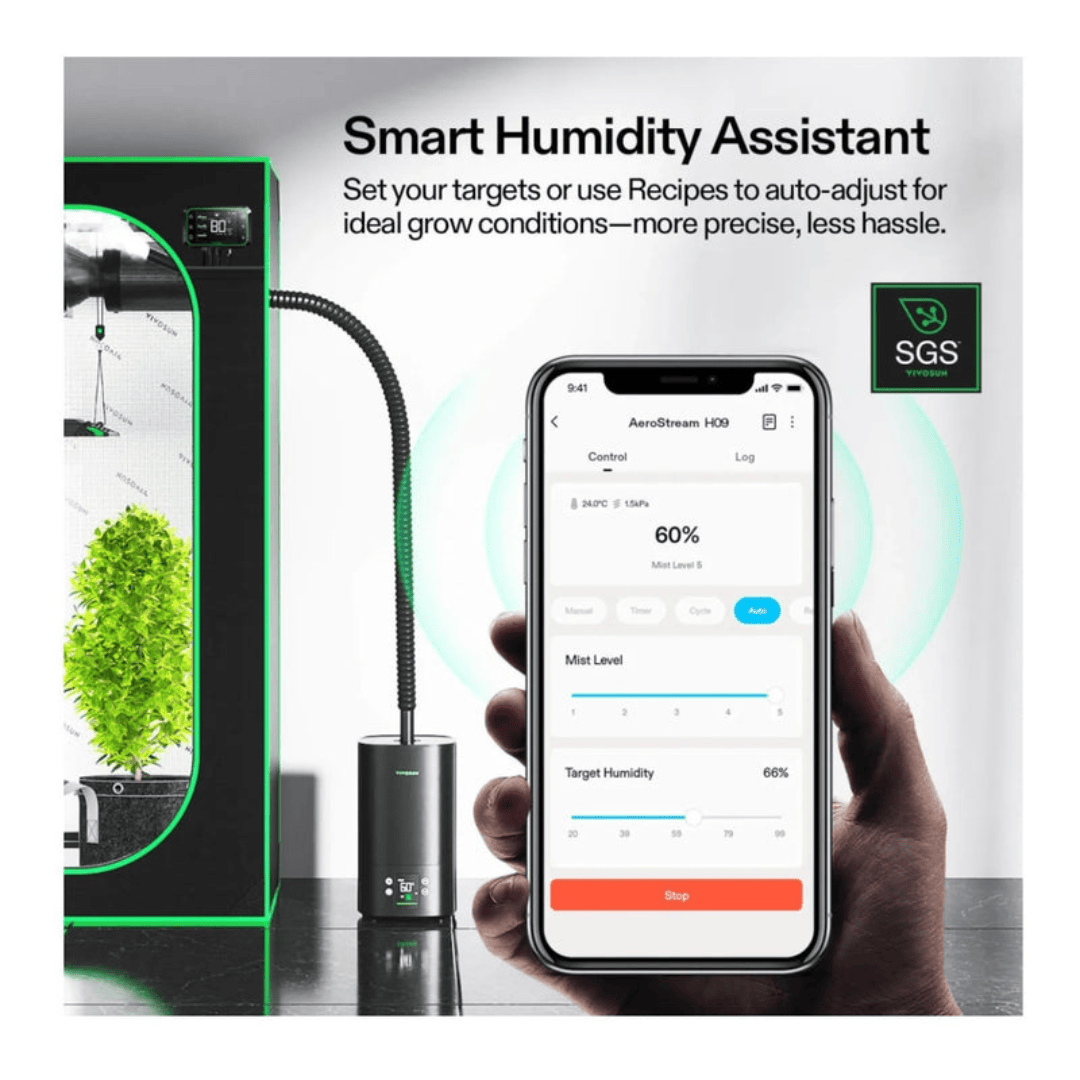 VIVOSUN AeroStream H05 5L Smart WiFi Grow Tent Humidifier with VPD Control