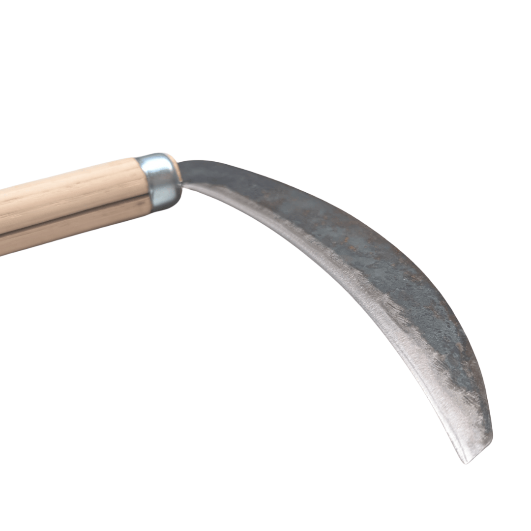 Youngju Gardening Accessories > Propagation Tools > Secateurs & Scissors YOUNGJU Traditional Korean Grass Sickle – 46cm Hand-Forged Spring Steel Blade with Hazelwood Handle