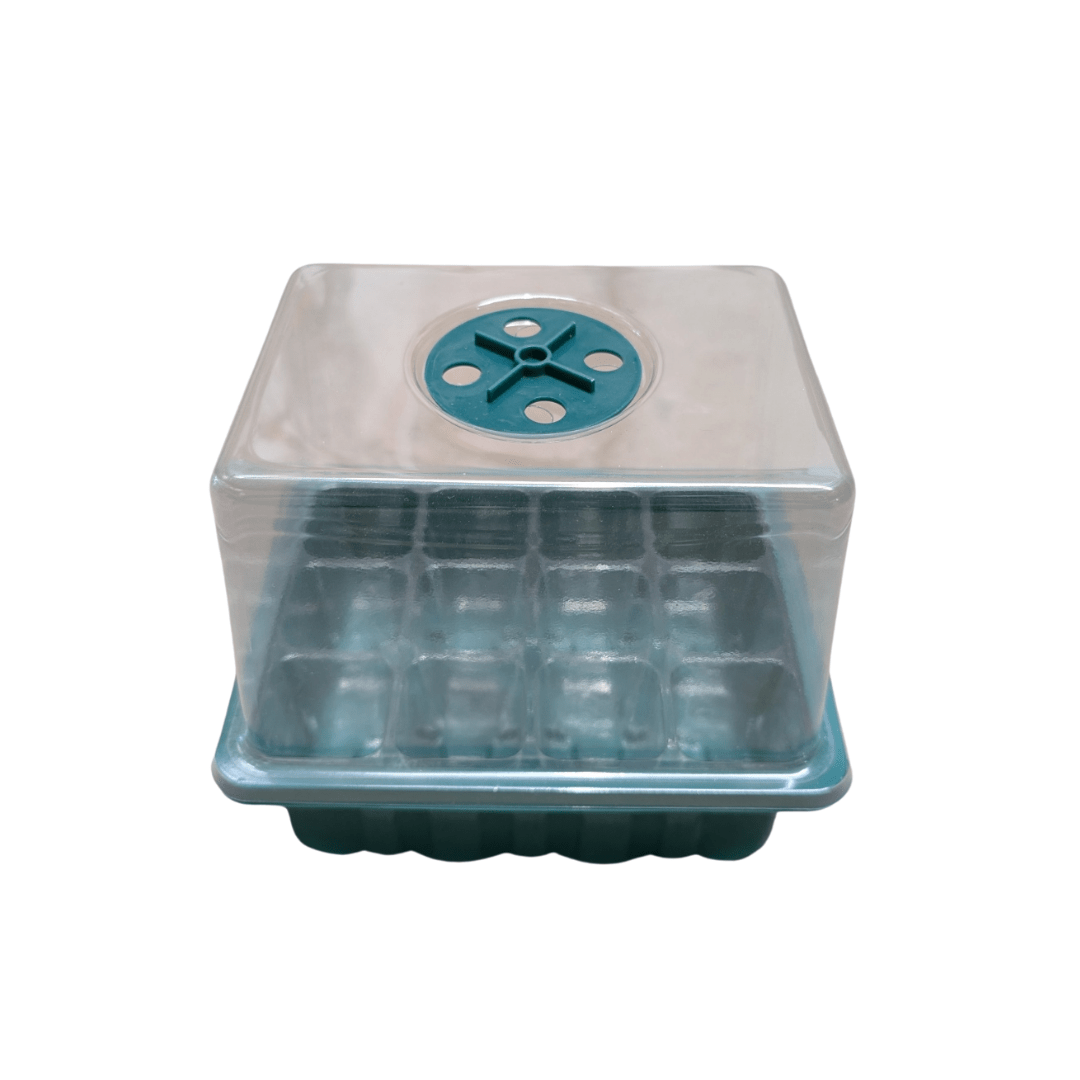 Ryset Gardening Accessories > Propagation Tools > Trays & Humidity Domes Small 12 Cell Micro Greenhouse Seed Starter Kit with Adjustable Humidity Dome – Indoor & Outdoor Propagation Tray