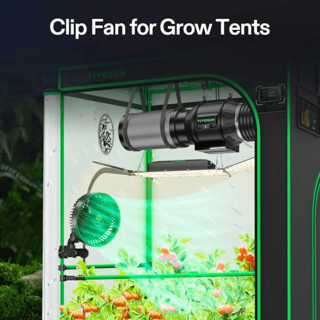 Vivosun Hydroponic Supplies > Environment > Clip On Fans VIVOSUN AeroWave E6 6" Clip-On Oscillating Grow Tent Fan with EC Motor, Smart Control & Natural Wind Mode