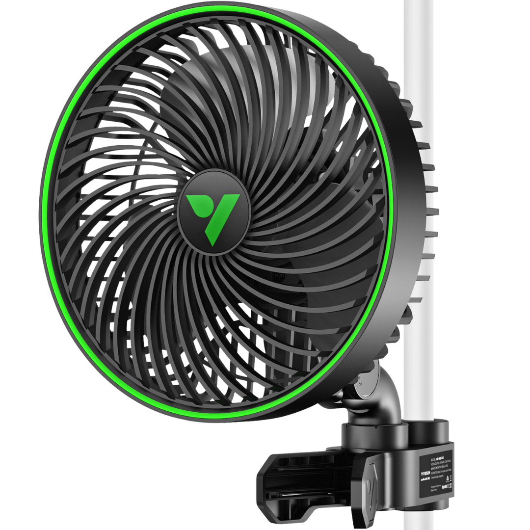 Vivosun Hydroponic Supplies > Environment > Clip On Fans VIVOSUN AeroWave E6 6" Clip-On Oscillating Grow Tent Fan with EC Motor, Smart Control & Natural Wind Mode