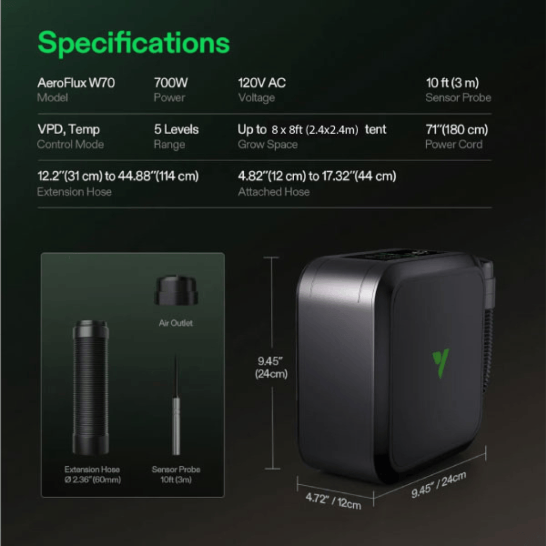 Vivosun Hydroponic Supplies > Environment > Environmental Control VIVOSUN AeroFlux Grow Tent Heater 700W Smart PTC Heater with VPD Control, App Monitoring & Safety Protection