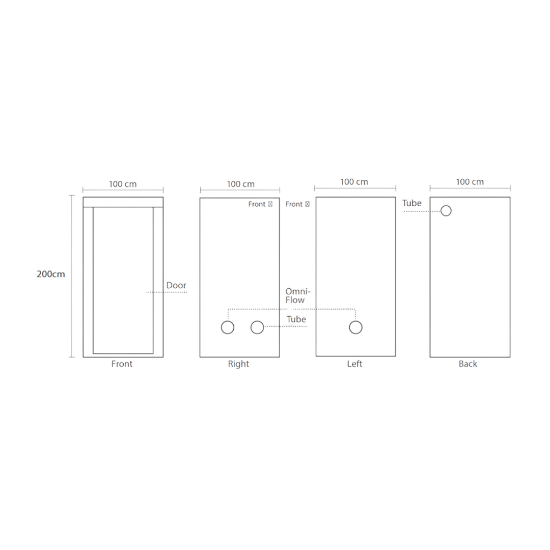 HomeLab Hydroponic Supplies > Grow Tents Homelab HL100 V2 Indoor Grow Tent – Compact 100x100x200cm Grow Chamber for Hobby & Starter Setups