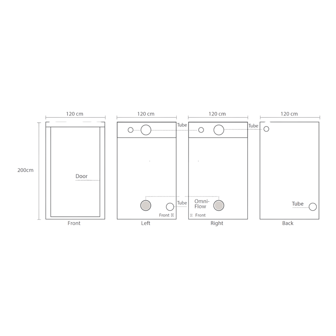 HomeLab Hydroponic Supplies > Grow Tents Homelab HL120 Indoor Grow Tent – Compact 120x120x200cm Grow Room for Soil & Hydroponics