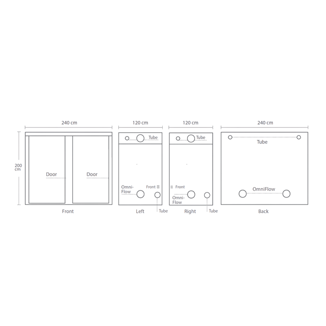 HomeLab Hydroponic Supplies > Grow Tents Homelab HL120L Indoor Grow Tent – Professional 240x120x200cm Cultivation Solution