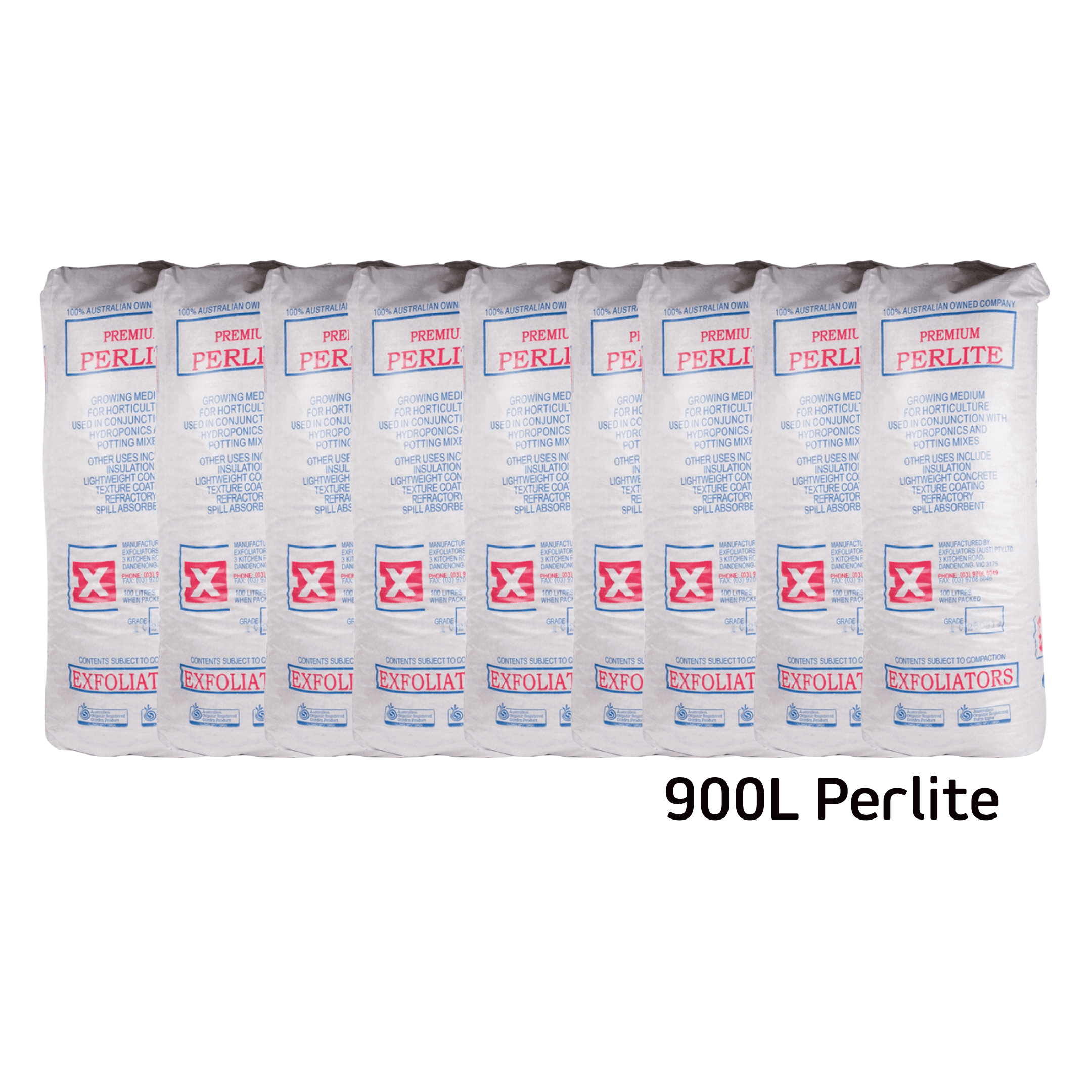 Exfoliators Hydroponic Supplies > Hydroponic Growing Media > Perlite & Vermiculite Exfoliators Perlite 900L ( 9 x 100L Bags)