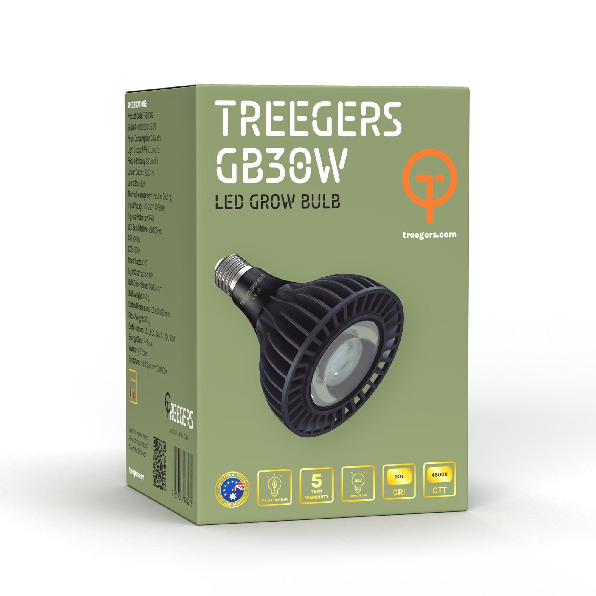 Treegar Hydroponic Supplies > Lighting > LED Lights 30W Treegar LED Light Bulb (Fits regular fittings!) 15W/30W