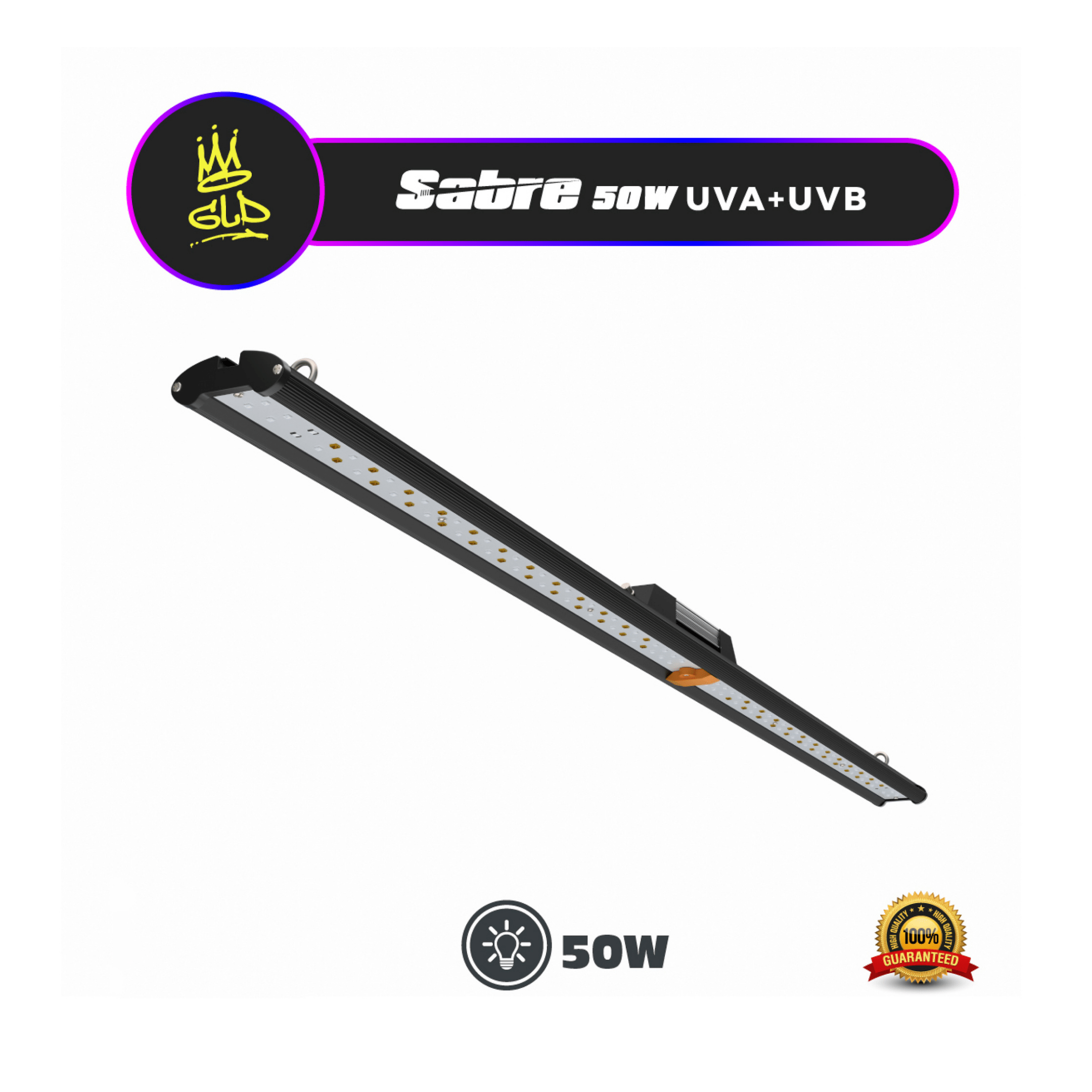 GLD Hydroponic Supplies > Lighting > LED Lights 50w GLD Sabre UVA+UVB Light Bar (50W - Dimmable)
