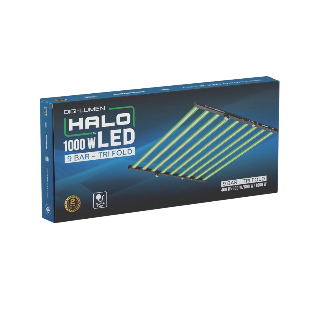 Digi Lumen Hydroponic Supplies > Lighting > LED Lights Digi-Lumen Halo 1000W LED Grow Light – 9 Bar Tri-Fold Full Spectrum System