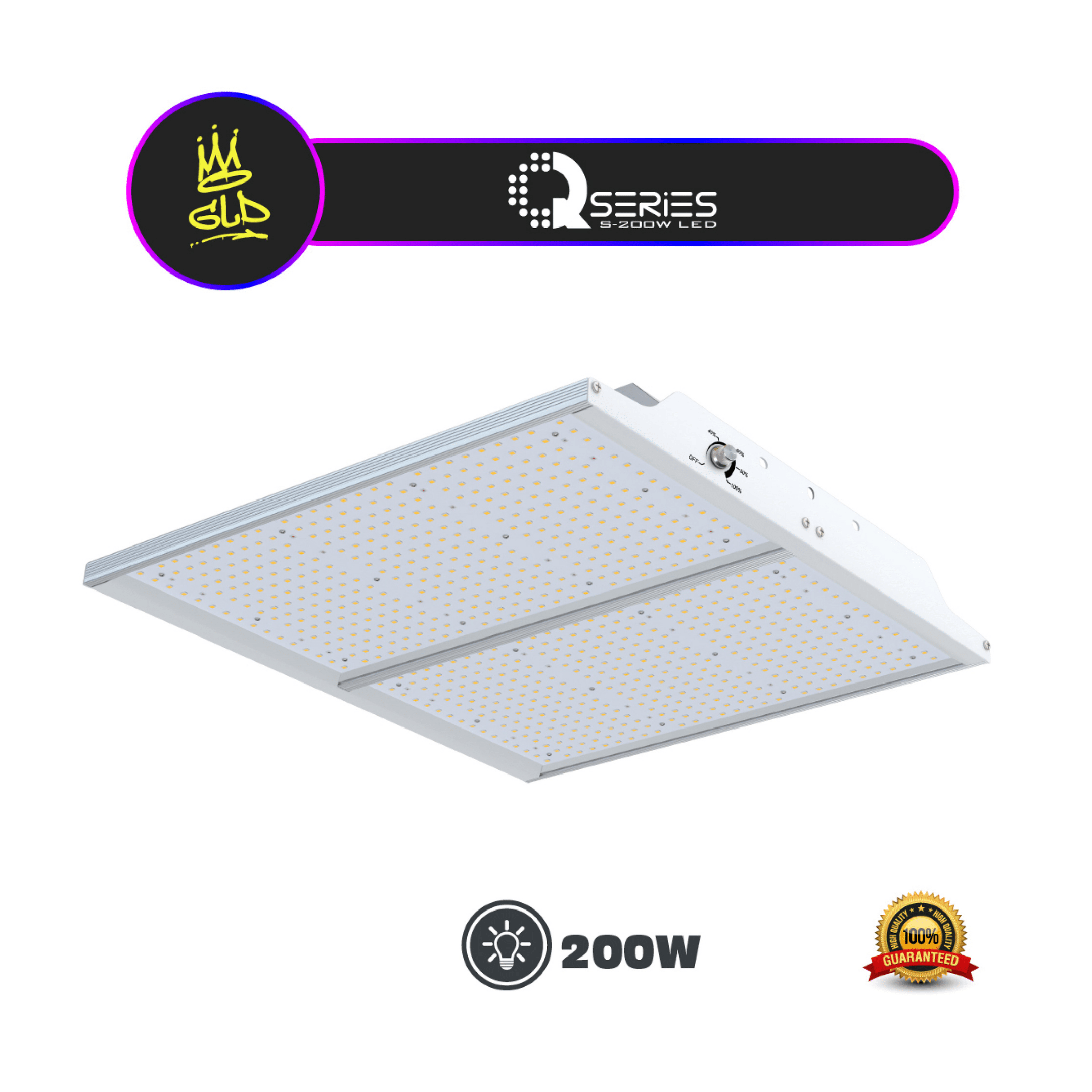 GLD Hydroponic Supplies > Lighting > LED Lights GLD Q-Series 200w LED Quantum Board (Dimmable)
