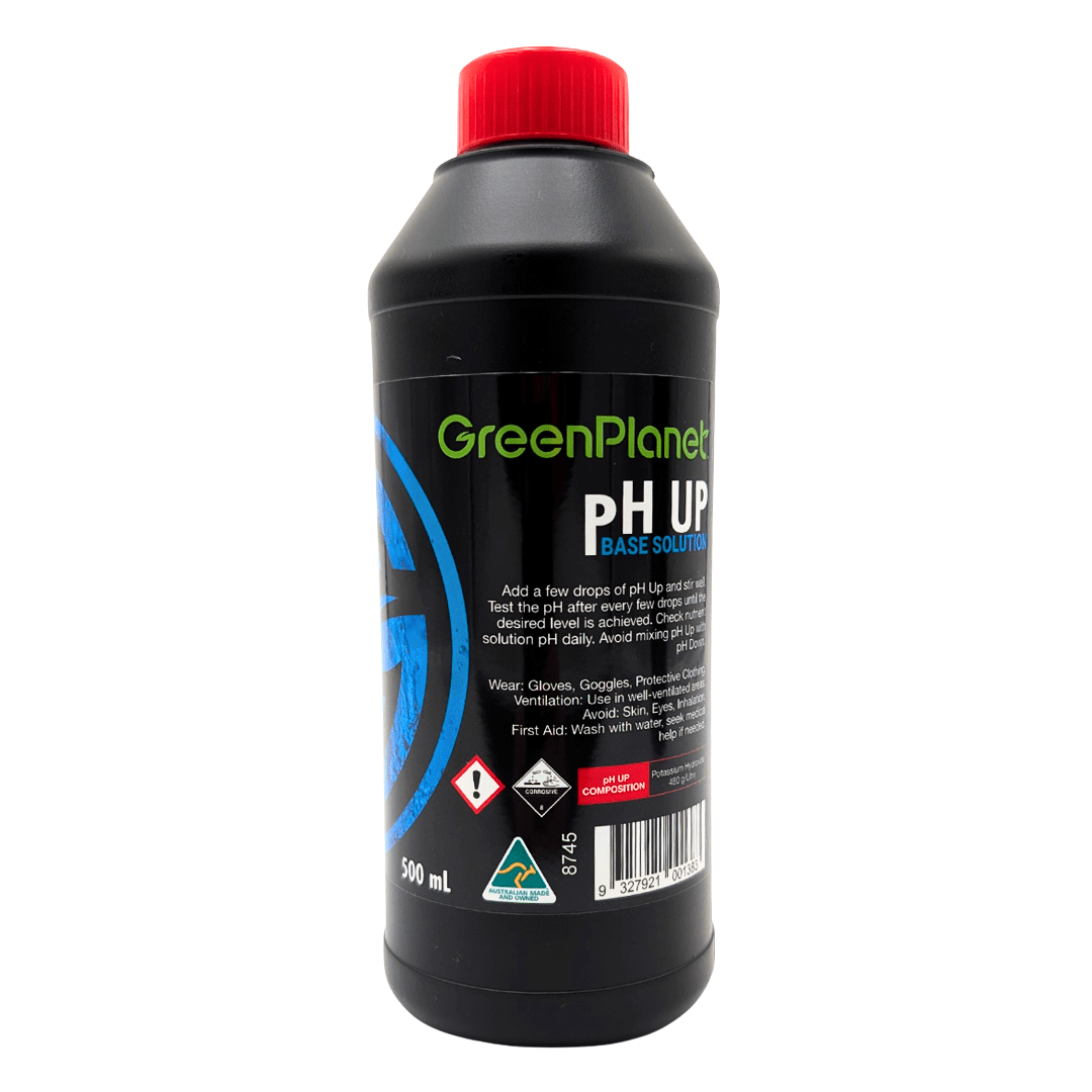 Green Planet Hydroponic Supplies > Water Test Meters & Solutions > Adjustment & Storage Solutions 500ml GreenPlanet pH Up – Premium pH Adjuster for Hydroponic and Soil Gardens