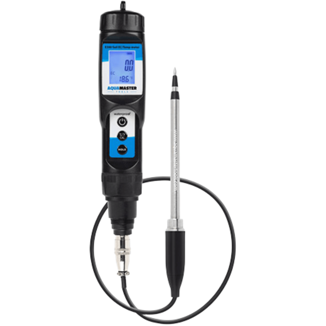 Aqua Master Hydroponic Supplies > Water Test Meters & Solutions > EC & pH Meters Aqua Master E300 Pro Substrate EC & Temperature Meter for Soil, Coco & Hydroponic Testing