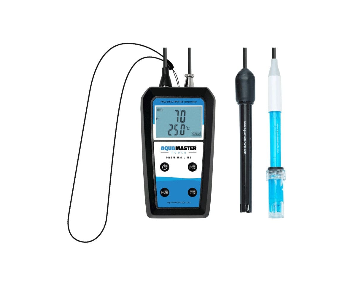 Aqua Master Hydroponic Supplies > Water Test Meters & Solutions > EC & pH Meters Aqua Master H600 Pro Handheld Meter (pH, EC, PPM, TDS, Temp)