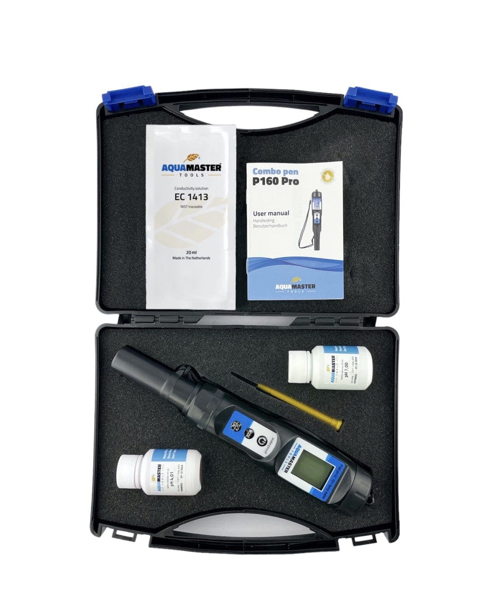 Aqua Master Hydroponic Supplies > Water Test Meters & Solutions > EC & pH Meters Aqua Master P160 Pro Combo Meter (pH, EC, TDS, PPM, Temp meter)