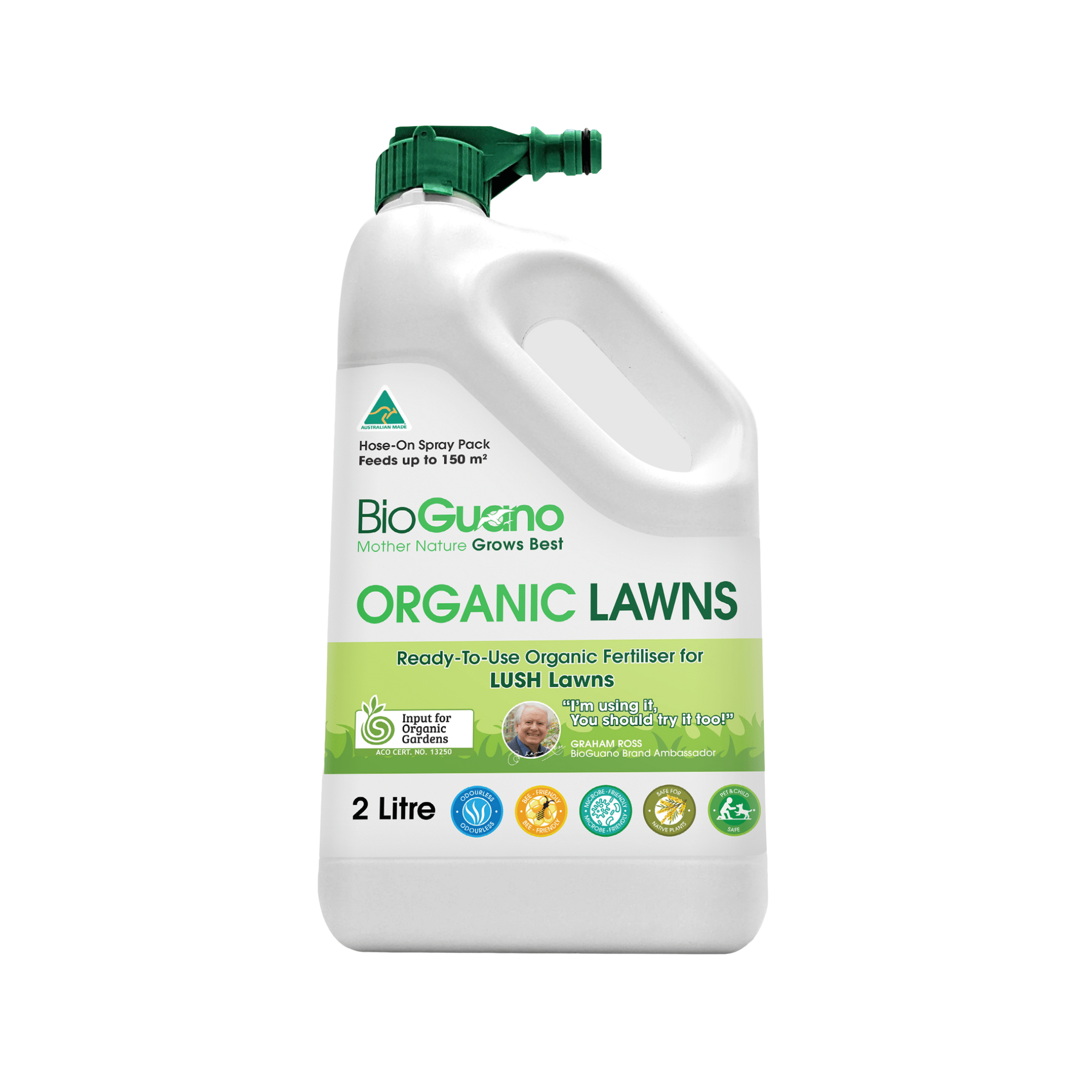 BioGuano Organic Gardening > Liquid Fertilisers 2L Hose On BioGuano Nitrogen Blend - Garden Spray Pack 2L