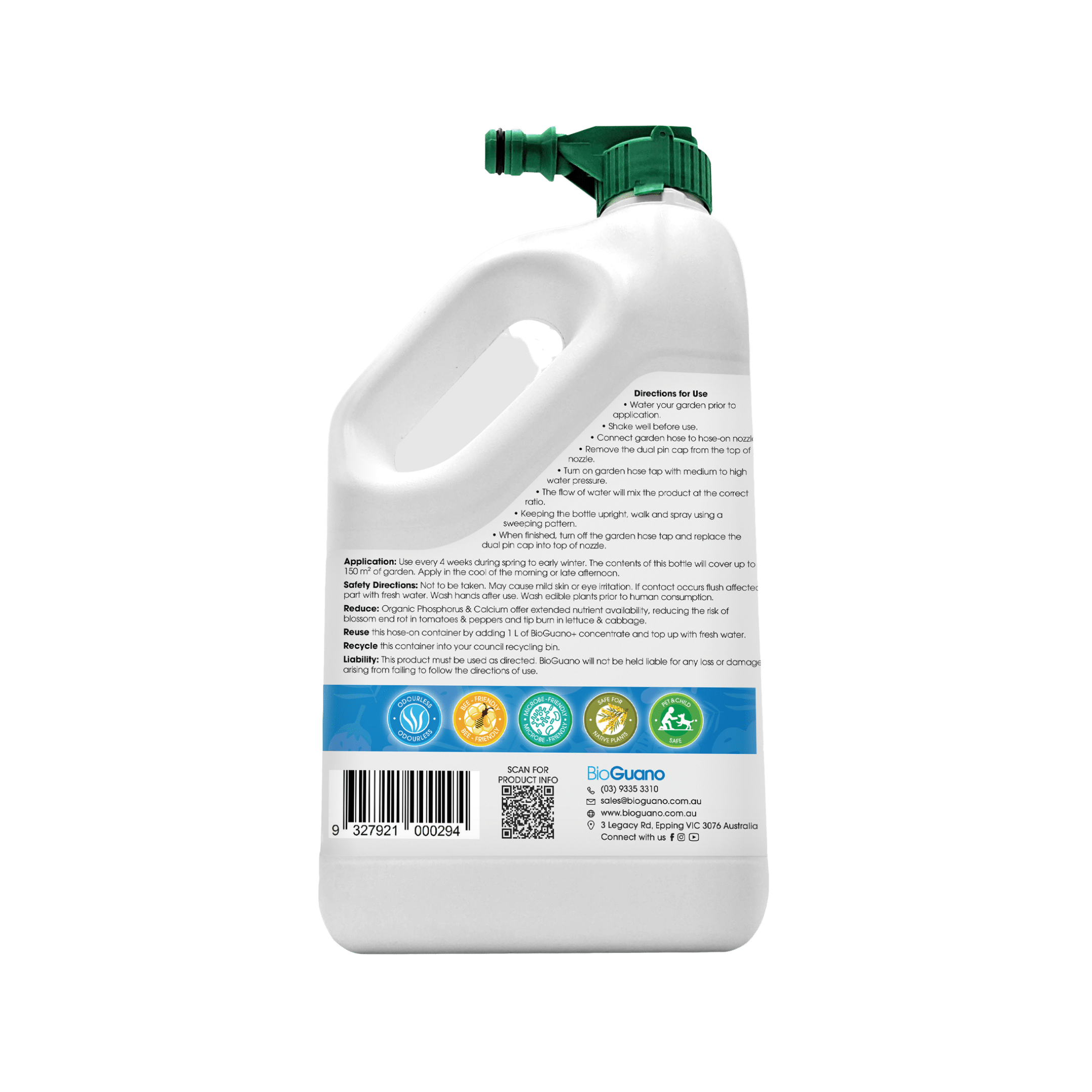 BioGuano Organic Gardening > Liquid Fertilisers 2L Hose On BioGuano+ Phosphorus Fertilizer - Garden Spray Pack 2L
