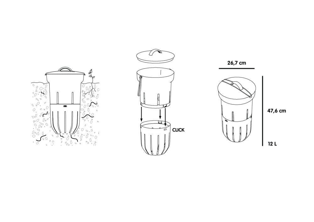 Urbalive Organic Gardening > Potting Soil & Growing Media > All Soil & Growing Media In Ground Worm Farm & Composter - 12L