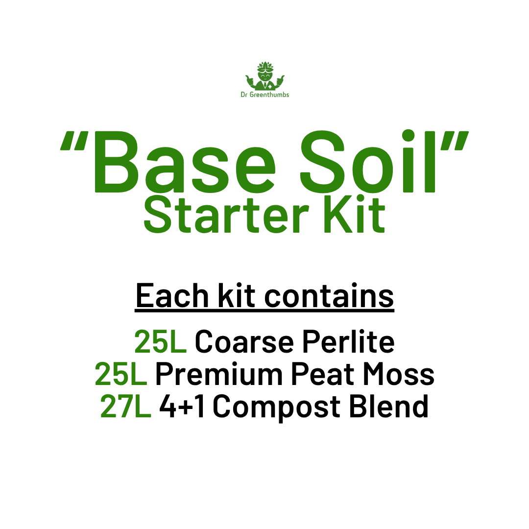 Base Soil Starter Kit – DIY Living Soil Mix with Peat Moss, Compost & Coarse Perlite | Approx. 77L