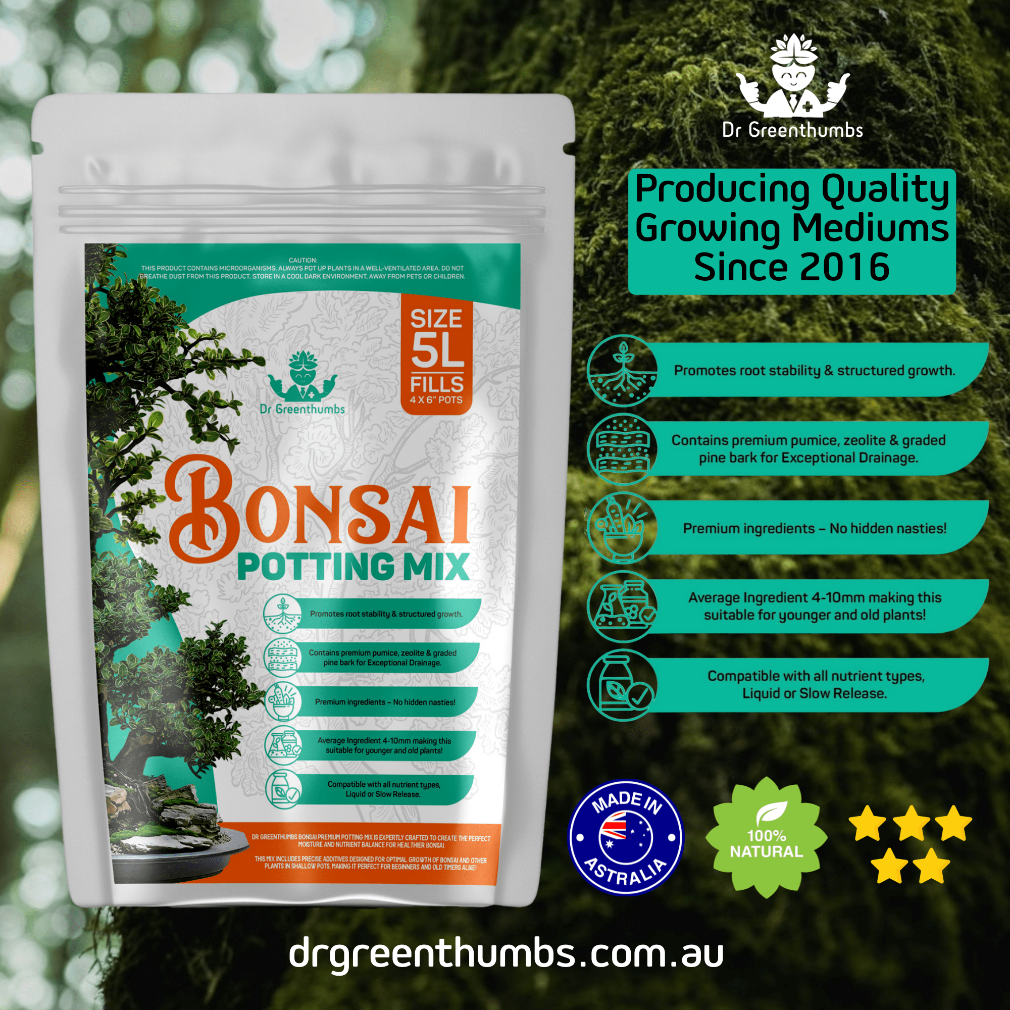 Dr Greenthumbs Bonsai Potting Mix 5L