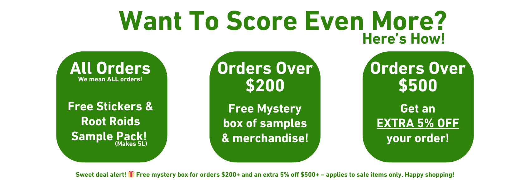Promotional graphic with order discounts.
